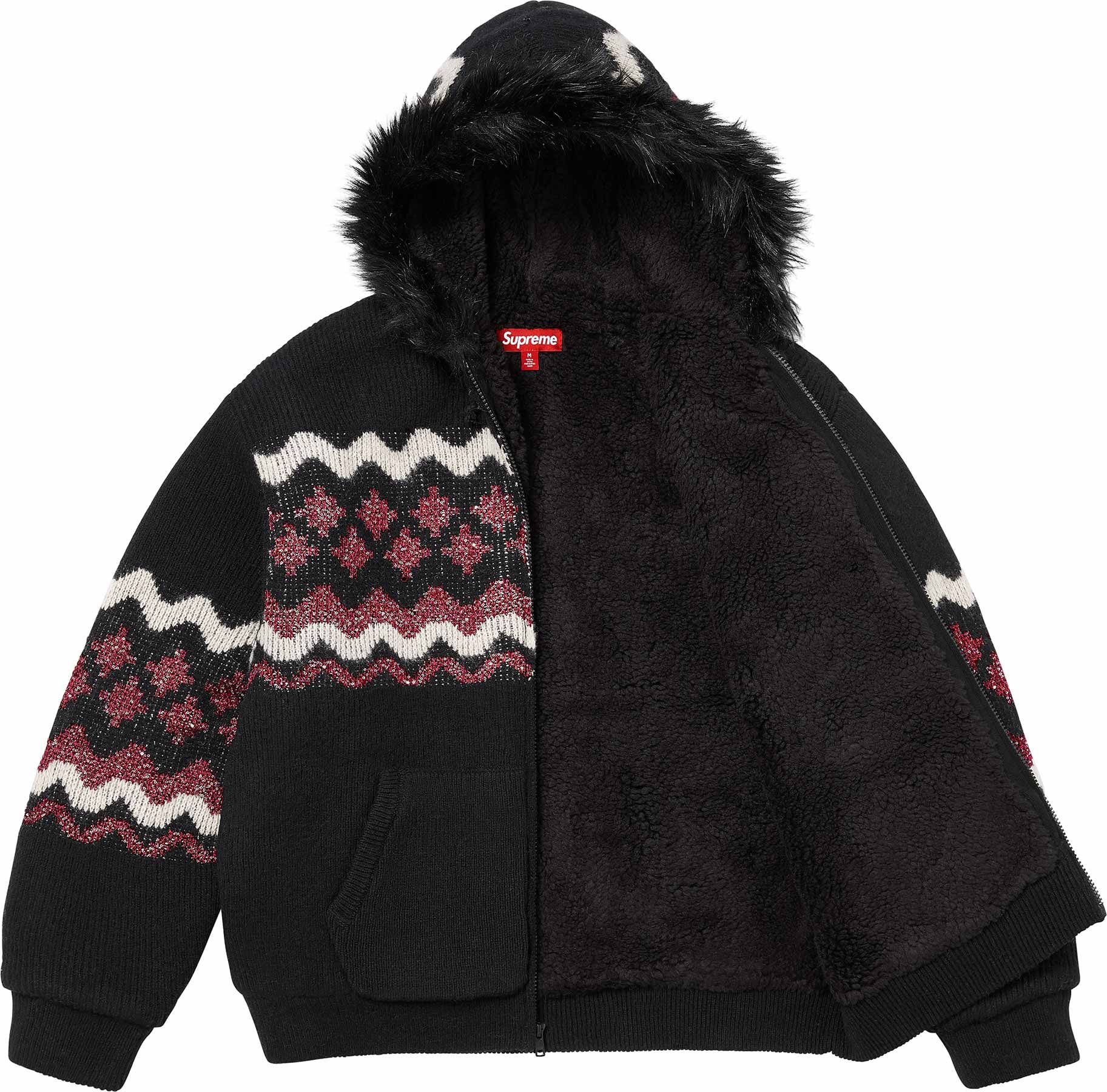 Sequin Lined Hooded Zip Up Sweater view 4